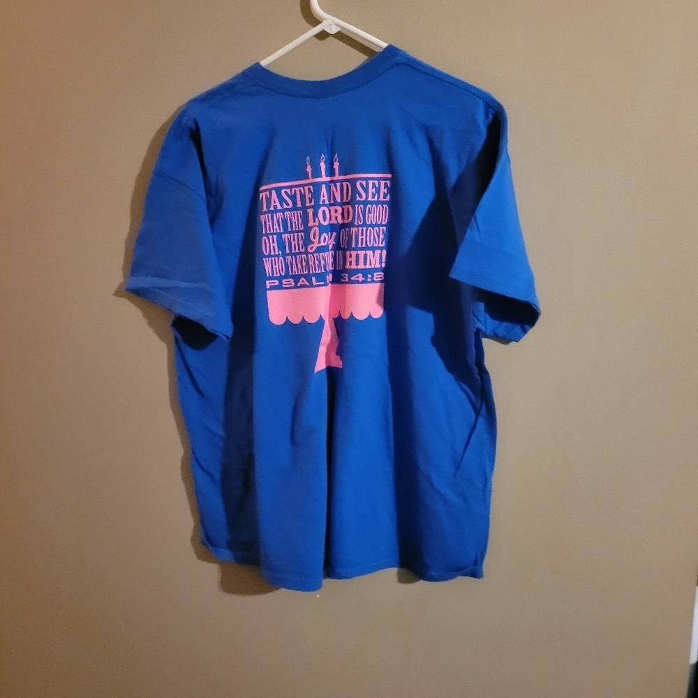 Gildan Blue Short Sleeve Tee Vibrant Cotton Crew Neck Xl - Picture 4 of 5